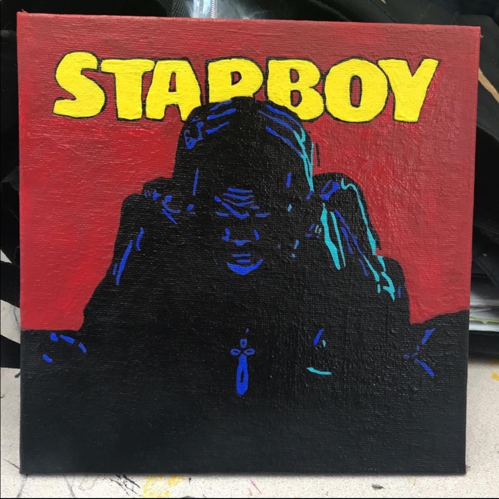 The Weeknd acrylic painting